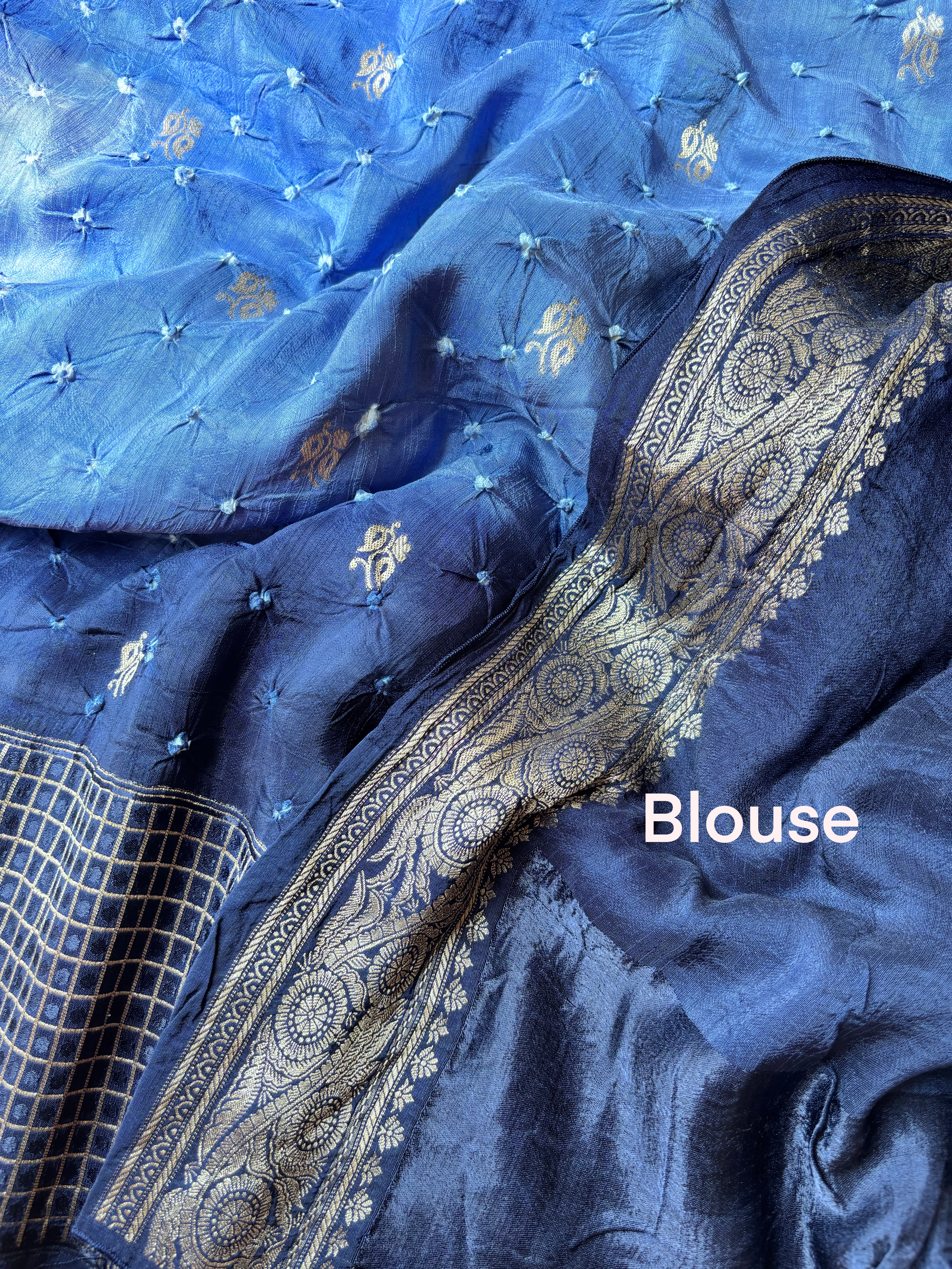 Indigo Blue Bandhini Saree